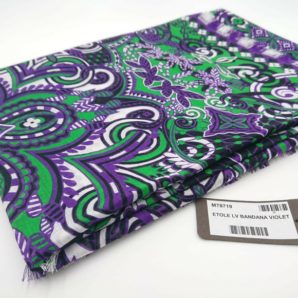 Louis Vuitton Monogram Flower Stole Bandana Violet - Picture 2 of 8